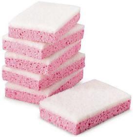 Tampon rose/blanc Eponge synthétique modele X 127 x 89 x 24  (10 PC)