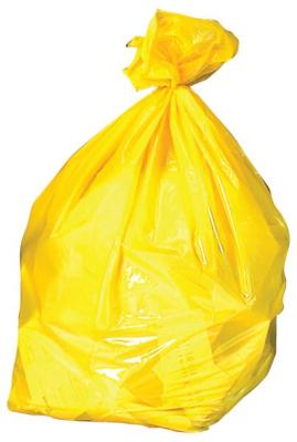 Sacs Poubelle 100 litres Jaune - épaisseur 30 µ - Carton de 200 poches