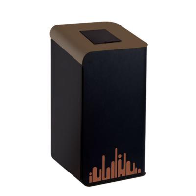 Poubelle Tri Sélectif RUBIK EVO 80 litres avec couvercle MARRON