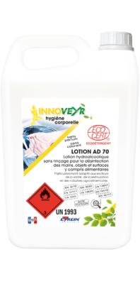 Lotion hydroalcoolique pour désinfection InnoVeyr LOTION AD70 Bidon de 5 Litres