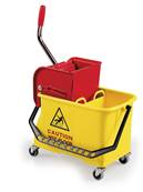 Seau bi-bac SPIDER avec roues 2 x 8 L avec presse  plat - speedy
