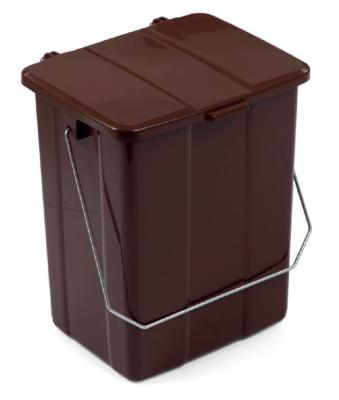 Poubelle Tri Sélectif COMPOST 12 litres avec couvercle marron