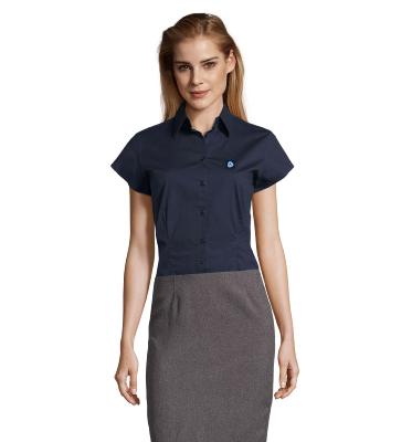 CHEMISIER Femme EXCESS manches courtes Taille L Bleu Marine