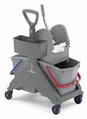 Chariot de lavage ONEFRED (double seaux 15L + presse + timon latral plastique)
