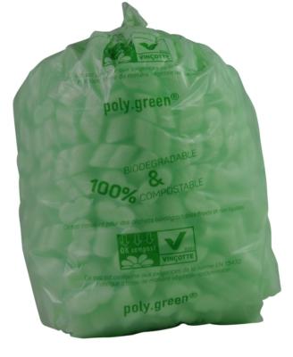Sacs Poubelle 10 litres Vert Biodégradable - épaisseur 18 µ - Carton de 500