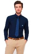 CHEMISE Homme BALTIMORE manches longues Taille L Bleu Marine