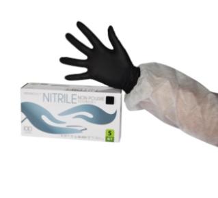 Gant nitrile noir Taille M non poudré Boite de 100