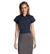 CHEMISIER Femme EXCESS manches courtes Taille L Bleu Marine