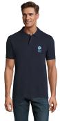 POLO PERFECT Taille L  : Bleu marine 100% coton marquage cœur et dos